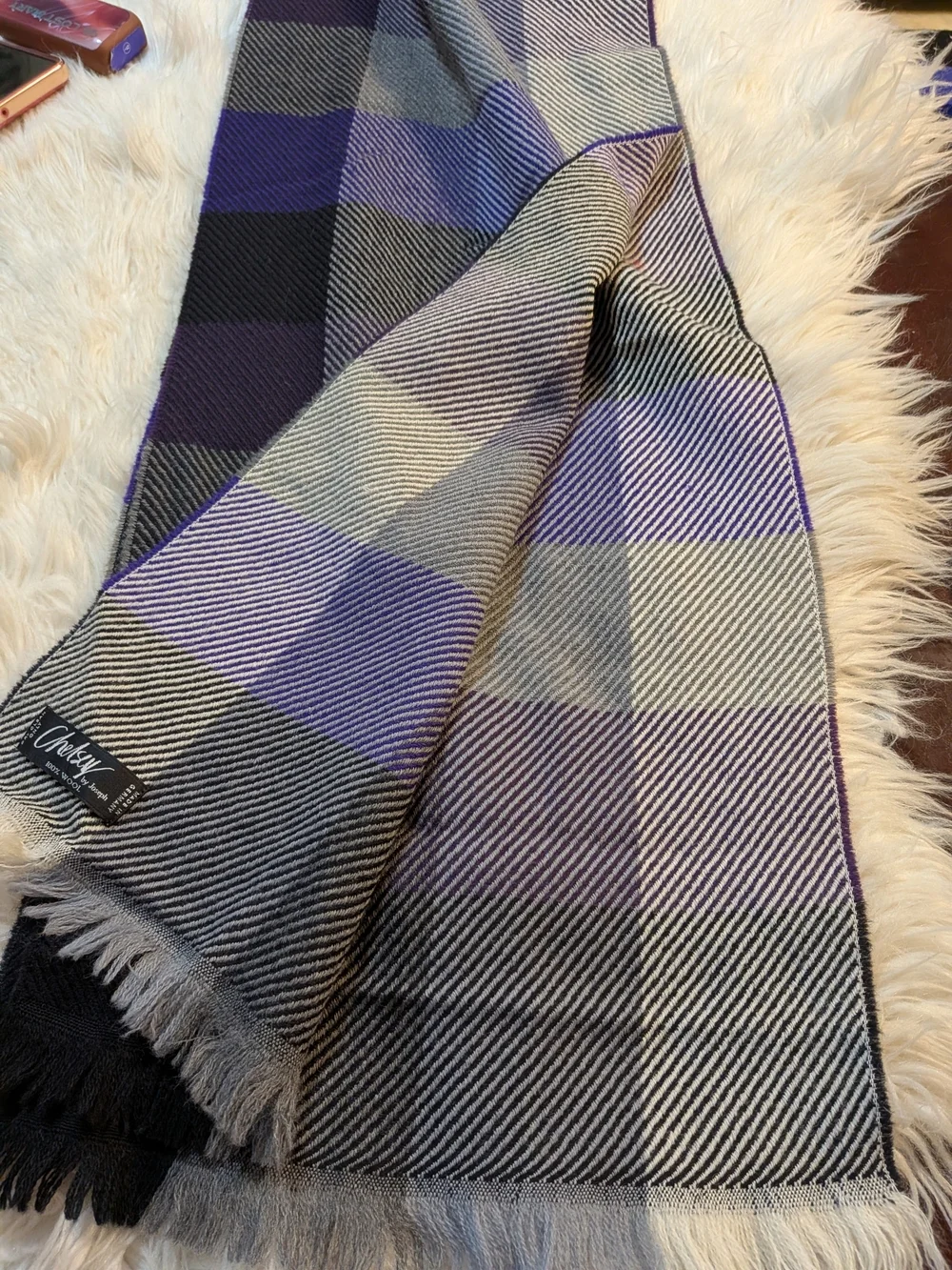 Men's Colorblock Blue & Purple Wool-Blend Scarf